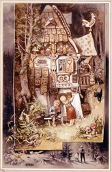 Jaś i Małgosia, bajka Grimma - ilustracja Hermann Vogel