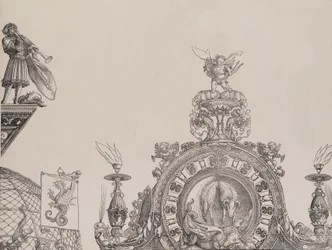 Szczyt Prawego Portalu oraz Trębacz i Sztandar z Portalu Centralnego, fr..., 1515.
