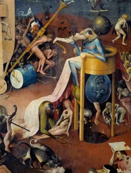 Piekło Szczegół prawej części tryptyku „The Garden of Terrestrial Delices” Hieronima Van Akena (Aken) dit Jerome Bosch (1450-1516)