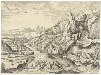 Abraham i Izaak w drodze na miejsce ofiary Pejzaże ze scenami biblijnymi i mitologicznymi (tytuł serii)