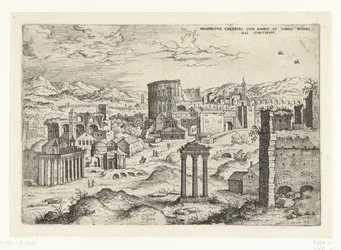 Gezicht op het Forum Romanum (tytuł na obiekcie) Ruiny rzymskie (tytuł serii)