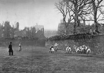 The Wall Game w Eton: St. Andrews Day – Oppidan przeciwko Colleges, c1900, 1903