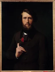 Portret hrabiego Feliksa z Arjuzon (1800-1874) Obraz Hippolithe Flandrin (1809-1864) XIX wiek. Słońce 0,83x0,64 m²