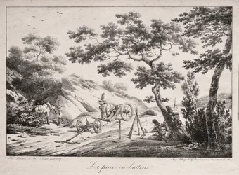 Kanon gotowy do strzału, 1817.