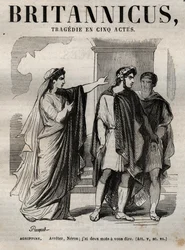 Agrypina. Stop Neron, mam ci do powiedzenia dwa słowa - tragedia Britannicus w pięciu aktach - grawerowanie w „Dziełach Jeana Racine