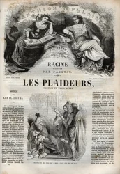 Les Plaideurs (1668) komedia w trzech aktach - grawerowanie w „Dziełach Jeana Racine