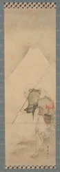 Rybak Hakuryo i góra Fuji, okres Edo, 1770-1820.