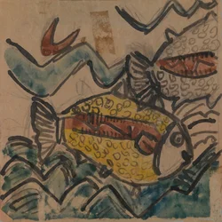 Wzór Ryby na Ceramiczny Talerz, ca. 1930-1939.