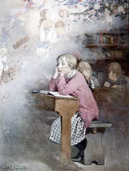 Marzenia o Bożym Narodzeniu (akwarela na papierze)