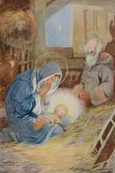 Ilustracja ze „Skarbnicy wierszy dla szkoły i domu”, wybrana przez M.G.Edgara i Erica Chilmana (kolor lito)