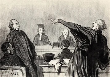Adwokat, który jest ewidentnie w pełni przekonany... Z serii Les gens de Justice, 1845
