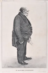 Grafika: Honore Daumier (1808-1879). Charivari pochodzi z 1833 roku: Seria Celebrites de la Caricature „” M. Benjamin Dudessert ”” ”MUSEE DES BEAUX ARTS - PALAIS LONGCHAMP, MARSEILLE