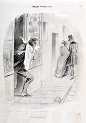 Grafika: Honore Daumier (1808-1879). Charivari pochodzi z 1840 r. Serie MORIES CONJUAL „” To moja żona!!! „” MUZEUM SZTUK PIĘKNYCH – PAŁAC LONGCHAMP, MARSEILLE