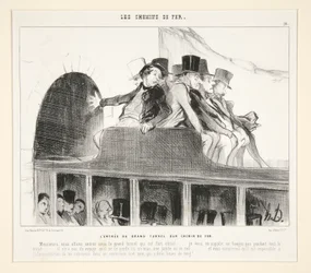 Wejście do wielkiego tunelu kolejowego, z Les Chemins de Fer, w Le Charivari, 22 marca 1844