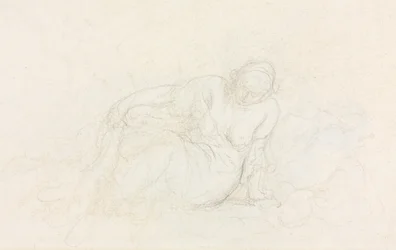 Leżąca kobieta oparta na ramieniu verso, 185560.