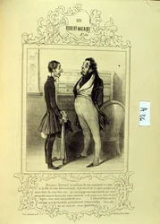ilustracje o ideach i legendach Philipon pod tytułem Les Cent i Robert Macaire