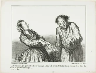 "- Ach, Théophile, jakie okropne rzeczy czytam o tobie. Według książki pana Desbarollesa, mogę powiedzieć, że masz w dłoni linie libertyna!... - No cóż...", płyta 1 z Ces Bons Parisiens.