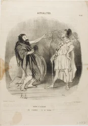 Diogenes i Alcybiades w Odeonie. "- Ach... to nowoczesny.... co za człowiek!", płyta 121 z Actualités