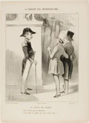 Ogrody Tuileries. "- Tutaj nie wolno palić, sir! - To znaczy w ogrodzie", płyta 10 z Le Chapitre Des Interprétations