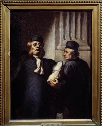 Po rozprawie obaj prawnicy. Obraz Honore Daumiera (1808 - 1879)