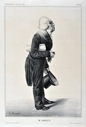 Grafika: Honore Daumier (1808-1879). Charivari pochodzi z 1833 roku: Serie Celebrites de la Caricature „” M. Odieux”” MUZEUM SZTUK PIĘKNYCH - PALAIS LONGCHAMP, MARSEILLE