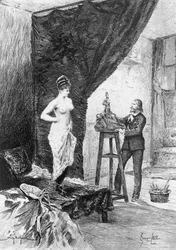Ilustracja Georgesa Caina (1856-1919) do powieści Cousin Bette Honore de Balzac (1799-1850) z wielotomowego zbioru pt. Ludzka Komedia, wydanego w 1900 r., Paryż