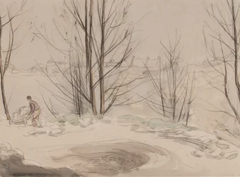 Carshalton Quarry, 1907 (kreda i wc na papierze)