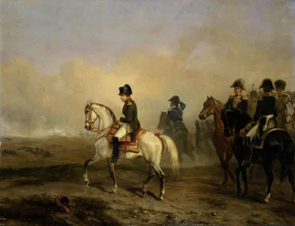 Cesarz Napoleon I i jego sztab na koniu