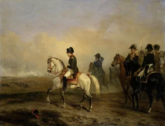 Cesarz Napoleon I i jego sztab na koniu