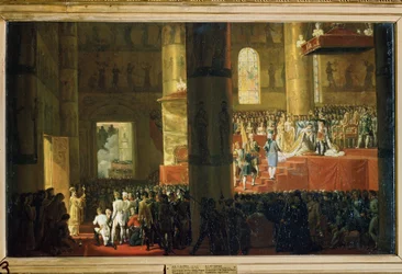 Koronacja cesarzowej Marii Fiodorowny 5 kwietnia 1797. 60 x 95 cm. Sztuka francuska XIX wieku. Państwowe Muzeum Rosyjskie, Sa