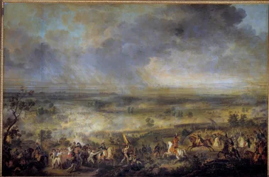 Bitwa pod Marengo 14 czerwca 1800 r. Powstała podczas wojny Drugiej Koalicji (1798-1800) ze strony koalicji krajów europejskich o powstrzymanie rewolucyjnej Francji i przywrócenie monarchii. Obraz Emile dit Horace Vernet (1789-1863) 1800