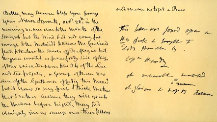 List Lorda Horatio Nelsona do Lady Emmy Hamilton, 19 października 1805 r
