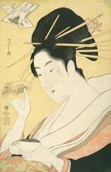 Matching Shells Kai-awase, „Kisen Hoshi”, z serii Modern Parodies of the ..., ca. 1796-98.