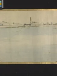 Trzej bogowie szczęścia na przyjemnej wycieczce (atrament i jasne kolory na papierze)