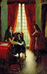 La Salle prosi króla o pozwolenie na zwiedzanie Missisipi, z „Wielkiej La Salle” Henry Loomisa Nelsona (1846-1908), opublikowanej w Harper