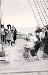 Phips wydobywa zatopione skarby, lata 90. XVII wieku, opublikowano w Harpers Magazine, 1901