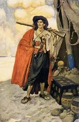 Korsarz był malowniczym człowiekiem, początek XX wieku (ilustracja książkowa)