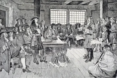 William Penn na konferencji z kolonistami, ilustracja z 