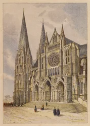 Notre-Dame De Chartres (kolorowa litografia)