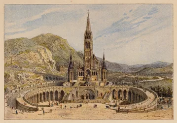 Notre-Dame De Lourdes (kolorowa litografia)