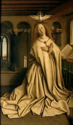 Virgin Annunciate, z zewnątrz prawego panelu Ołtarza Gandawskiego