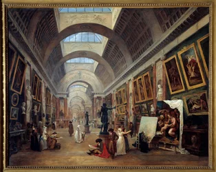 Projekt Grande Galerie du Louvre Obraz Huberta Roberta (1733-1808) 1796 Nd. 1,12x1,43m. - Projekt dla Grande Galerie w Luwrze. Obraz Huberta Roberta (1733-1808)
