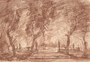 Fontanna w parku, ok.1765