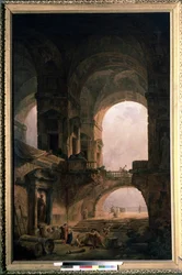 Sarkofag. Obraz Huberta Roberta (1733-1808), olej na płótnie