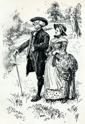 Ilustracja z Wikariusza Wakefielda, 1889, 1907