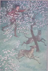 Ma oczy Młodości, pachnie kwiecień i maj, ilustracja z Wesołych kumoszków z Windsoru, 1910