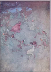 Niech więc wszyscy go otoczą, ilustracja z Wesołych kuzyn z Windsoru, 1910 r.