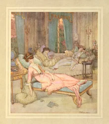 Trzy śpiące kobiety, z „The Admirable Crichton” J.M. Barrie