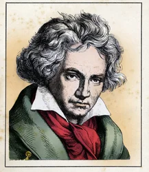 Portret niemieckiego kompozytora i pianisty Ludwiga Van BEETHOVENA (1770-1827)