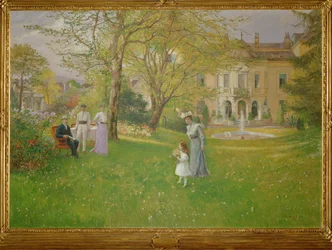 Park eleganckiej wiedeńskiej willi (obraz na płótnie)